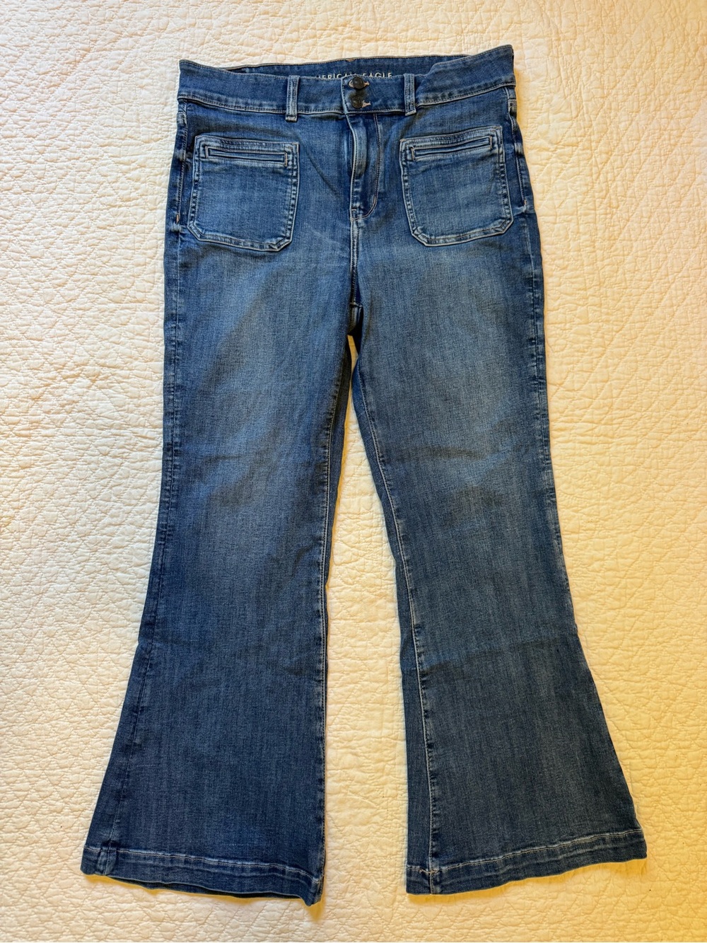 American Eagle Outfitters Women's Dark Blue Flare Jeans